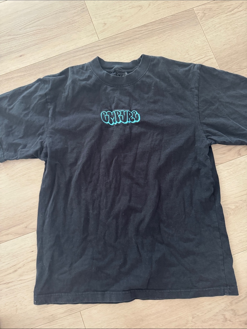 Empyre Black Short Sleeve Tee with Teal Script Logo